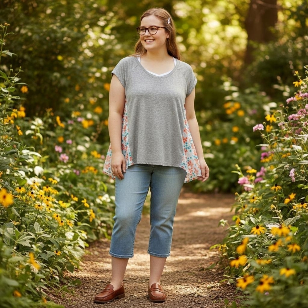 Porridge Ny Anthropologie Gray Motif Top Siz Small